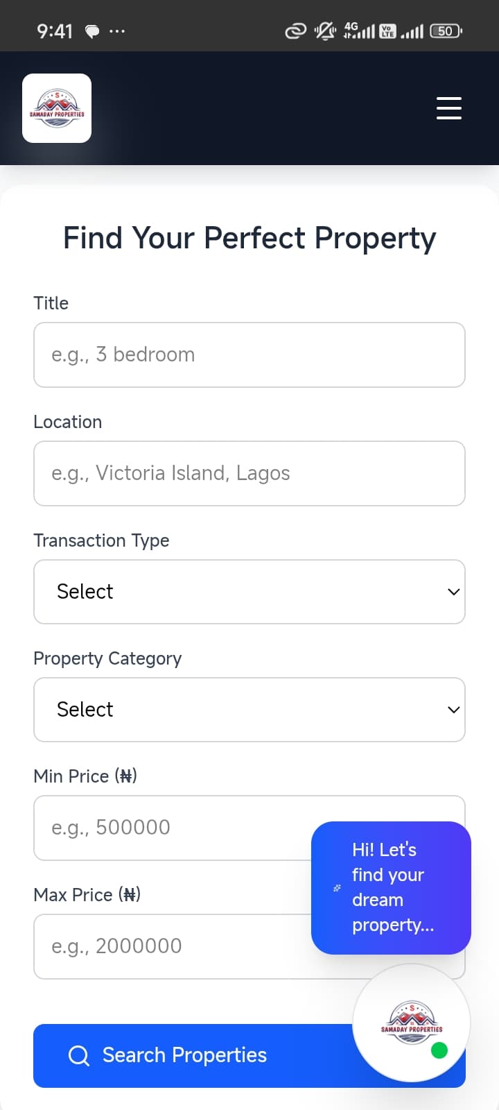 Our app on Android